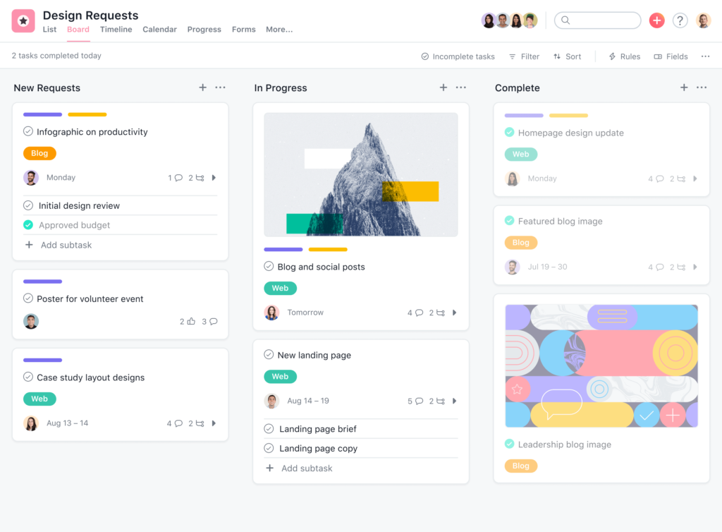 asana screenshot youbelee remote employee managment